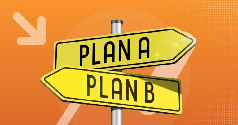 directional sign with plan a and plan b